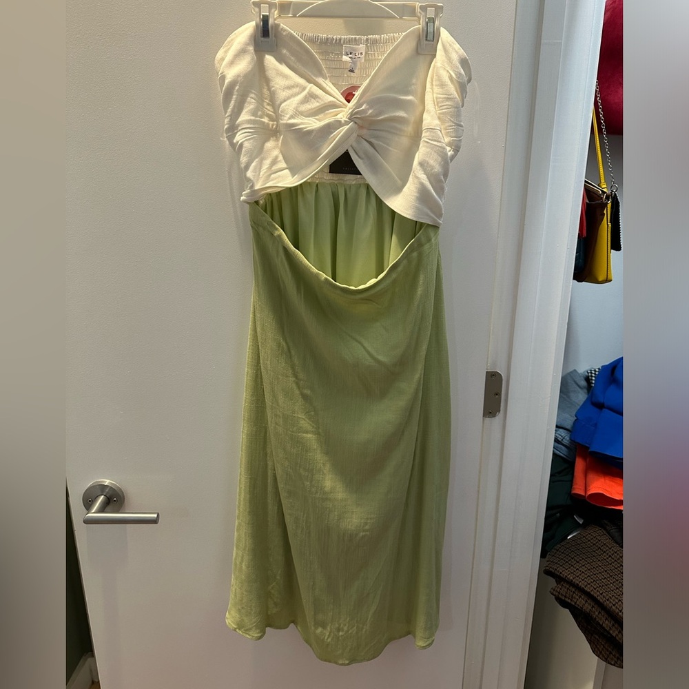 New With Tags- White/Light Green, Cutout dress.
